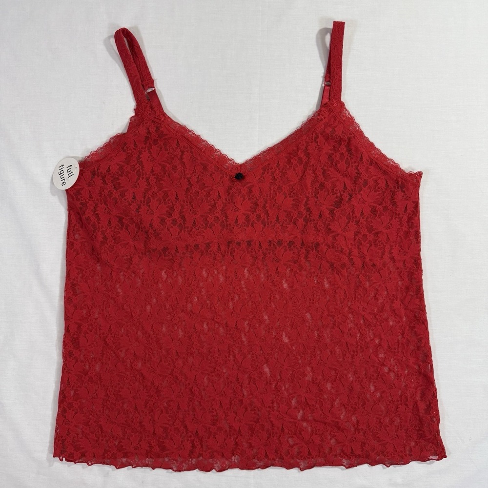 Secret Treasure Women's Sheer Lace Cami Sz 3XL Red Y2K Fairy Grunge Whimsigoth